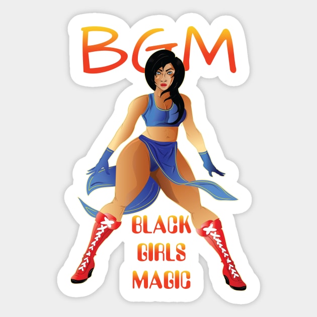 black  anime girls magic 13 Sticker by medo art 1